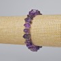 Amethyst Bracelet with natural cut gemstone, rondelle 10×7 mm, length 18 cm, stretch with metal inserts