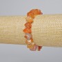 Bracelet Botswana Agate Orange Natural Stone Beaded Rondelle, 10x7mm, length 18cm, (stretch) with metal inserts
