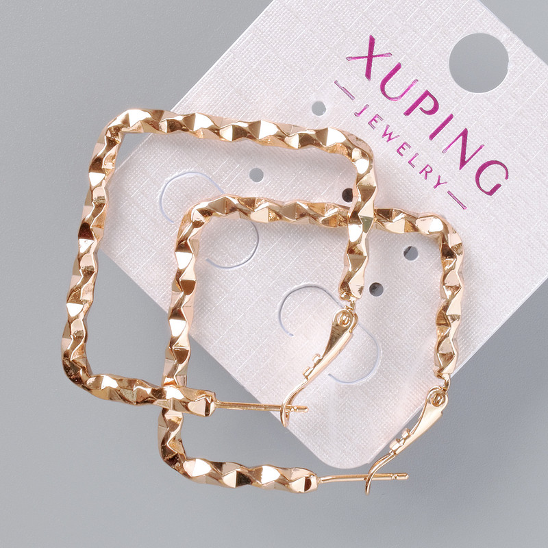 Earrings Xuping, diameter 42x42mm, 18K gold plating