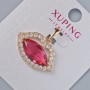Pendant “Lips” by Xuping with white crystals and red crystal, diameter 17×24mm+ -, length 23mm+- gold plating 18K