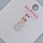 Xuping Pendant with White Crystals, 15x6mm diameter + -, 20mm length, 18K Gold Plated