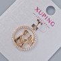 Pendant "Loving Couple" Xuping with white rhinestones, diameter 20x18mm+ -, length 25mm+- plated 18K