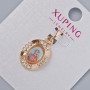 Pendant "Icon" Xuping with white rhinestones, diameter 20×13mm ±, length 24mm ±, 18K gold plating