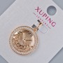 Pendant "Clock" Xuping with white crystals, diameter 22×20mm+ -, length 27.5mm+- 18K plating