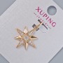 Pendant "Star" Xuping with white crystals, 21×19mm diameter + -, length 25mm+- 18K gold plating