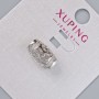 Xuping Bead with White Rhinestones, diameter 13.5×8 mm ± hole, diameter 3 mm ± Rhodium