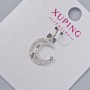 Pendant "Moon" Xuping with white crystals, diameter 14×13mm+-, length 20mm+-, rhodium