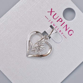 Pendant "Heart" Xuping, diameter 15x15mm +-, length 20mm +- rhodium