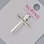 Cross Pendant Xuping rhodium plated with white crystals, diameter 26×17, 5mm+ -, length 33mm+-