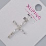 Pendant “Cross” Xuping with white crystals, diameter 24×16mm+ -, length 30mm+- rhodium