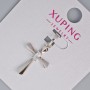 Pendant “Cross” Xuping with white crystals, diameter 21×14.5 mm, 5 mm ±, length 27 mm ± rhodium