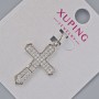 Pendant “Cross” Xuping with white crystals, 26×18 mm diameter + -, length 32 mm+- rhodium