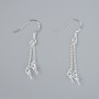 Earring posts in silver-colour metal, length 40mm pair