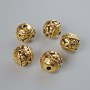 Bead Insertion Findings, 10x10 mm, 5 mm, hole diameter 1.9 mm, packaged 5 pcs ±, gold tone metal