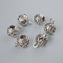 Bezel Bail Holder, diameter 9.5×10.5mm, hole diameter 2mm, length 15mm, pack 6 pcs, silver-colour metal