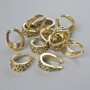 Pendant bail, 15x11x6mm, hole diameter 10.7x7.2mm, pack 13 pcs ± 20 g, light gold colour metal