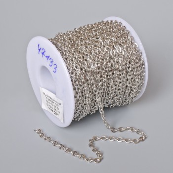 Beading supply spool chain for jewellery, 1.0 mm thickness, length 18 m +/-, stainless steel