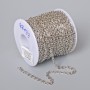 Beading supply spool chain for jewellery, 1.0 mm thickness, length 18 m +/-, stainless steel