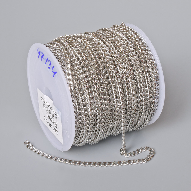 Jewelry Chain Findings, 2.8mm thickness, 18m length, stainless steel bobbin chain for jewellery