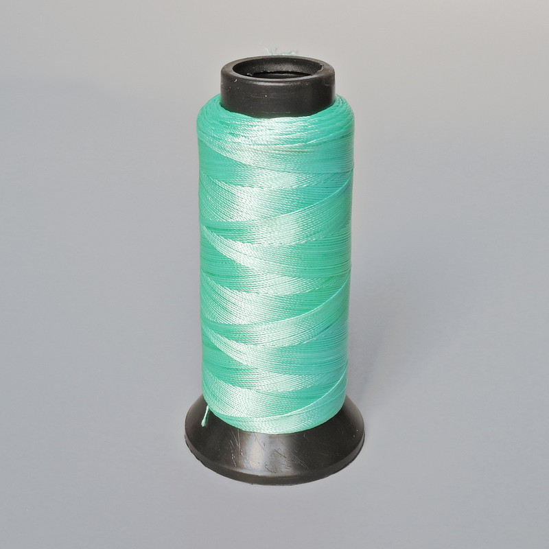 Turquoise nylon thread skein, 0.6 mm diameter, capron for crafts 500 m