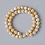 Beige Pearlized Pearls Beads, natural smooth round 8.5 mm diameter, 39 cm length + - on fishing line