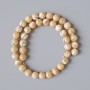Beads Mother-of-P Pearl Beige Natural Smooth Sphere, diameter 10 mm, length 39 cm ± on thread