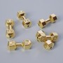 Pendant Bead Hantela, diameter 8×19, 5mm±, pack 6pcs ±, gold-tone metal
