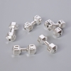 Toggle bead 'Pendant' 8x19 mm, 5mm±, pack 6 pcs, silver-colour metal