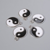 Pendant Fittings "Yin Yang", diameter 18mm, length 22mm, 2.5 mm hole, pack 5 pcs ±, silver colour metal