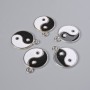 Pendant Fittings "Yin Yang", diameter 18mm, length 22mm, 2.5 mm hole, pack 5 pcs ±, silver colour metal