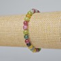 Natural tourmaline bracelet, smooth bead, 6.5 mm diameter, 18 cm length (stretch)