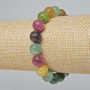 Bracelet Natural Tourmaline, smooth bead, diameter 10mm±, length 18cm± (stretch)