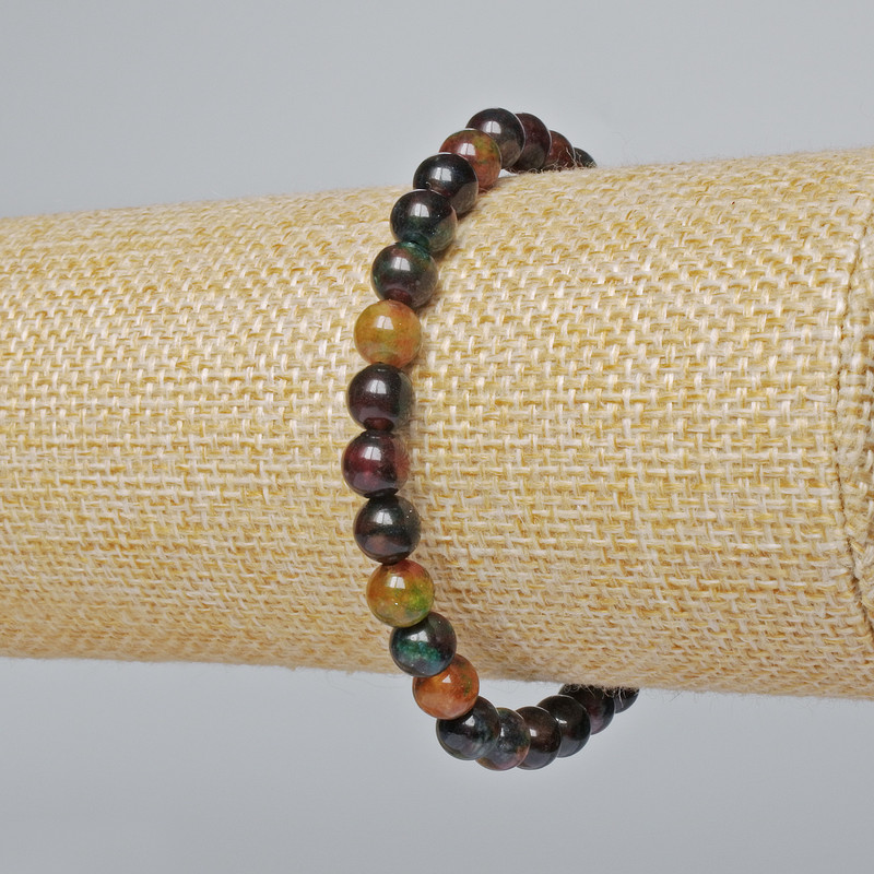 Jasper Bracelet (singular) smooth bead, diameter 6mm+-, length 18cm+- (stretch)