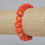 Coral Bracelet Orange Natural Faceted Bead (assorted, medium size), diameter 10mm, length 18cm+- (stretch)