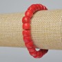 Coral Bracelet Natural Rondelle (assorted, medium size), diameter 10×8mm±, length 18cm± (stretch)