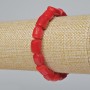 Bracelet Coral natural faceted (assorted, medium size), diameter 10×12mm±, length 18cm± (stretch)