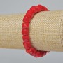 Bracelet Coral natural faceted (assorted, medium size), diameter 9×10mm±, length 18cm± (stretch)