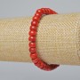 Coral Bracelet natural smooth rondelle, diameter 7x5mm +-, length 18cm+- (stretch)