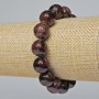 Bracelet Garnet natural stone smooth bead, diameter 13mm±, length 18cm± (stretch)