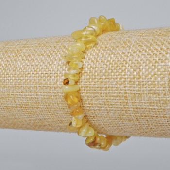 Bracelet Yellow Opal natural stone chip, diameter 6x3mm+-, length 18cm+- (stretch)