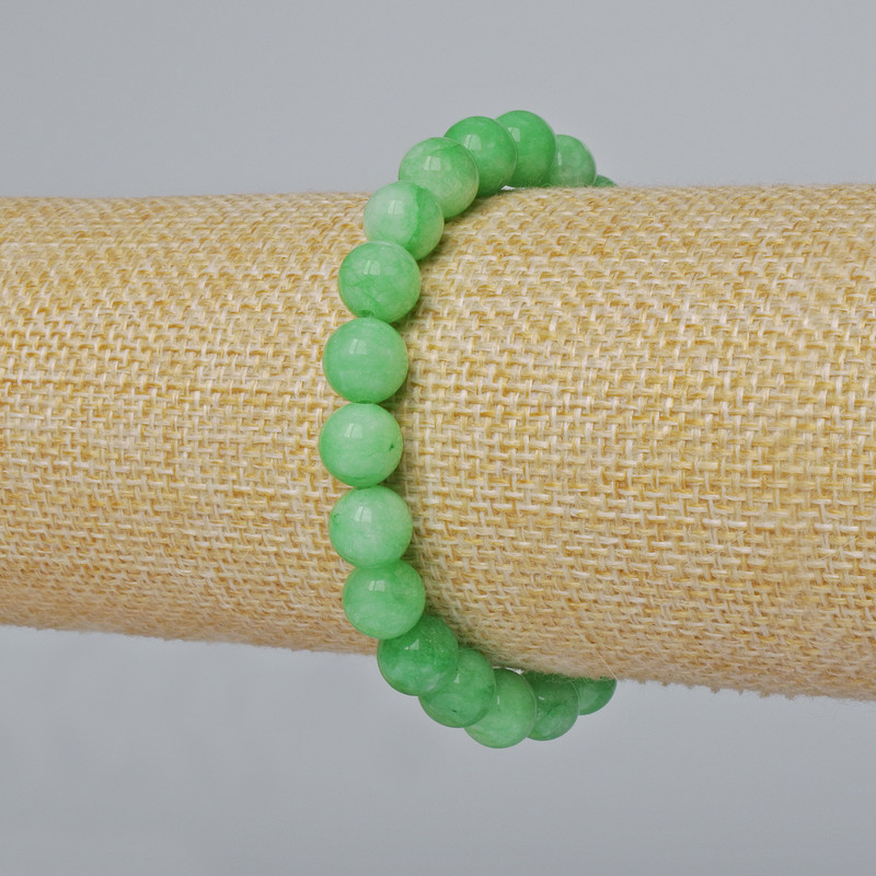 Bracelet Chrysoprase (single) smooth bead, 8mm diameter±, length 18cm± (stretch)