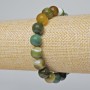 Bracelet Jade green agate natural stone smooth bead, diameter 10mm±, length 18cm± (stretch)