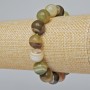 Bracelet Agate green natural stone smooth bead, diameter 12mm+-, length 18cm+- (stretch)