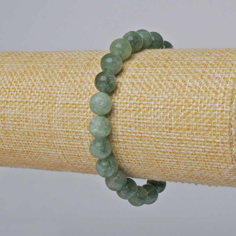 Jadeite Bead Bracelet, smooth balls, 8.5mm ±, length 18cm ± (stretch)