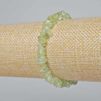 Bracelet Prehnite natural stone chip, diameter 6×3mm+, length 18cm+- (stretch)