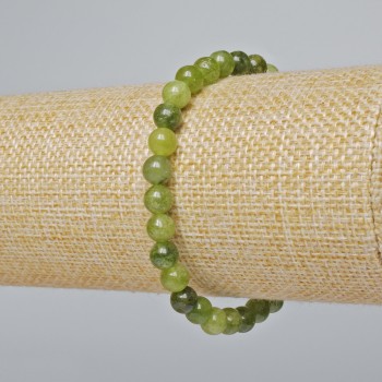 Bracelet Jadeite Smooth Bead, diameter 6mm±, length 18cm± (stretch)