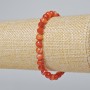 Carnelian Bracelet, natural gemstone, faceted sphere, 6 mm diameter ±, length 18 cm ± (stretch)