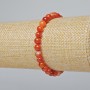 Carnelian Bracelet, natural stone, smooth round beads 6mm Ø, length 18cm ± (stretch)