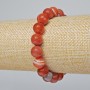 Agate Bracelet, natural stone, smooth beads, diameter 10mm±, length 18cm± (stretch)