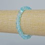 Opal Glass Bracelet with Smooth Round Bead, blue matte chameleon colour, diameter 8mm±, length 18cm± (stretch)